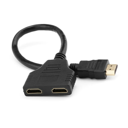 1PC 1080P HDMI Port Male to 2 Female 1 In 2 Out Splitter Cable Adapter Converter